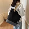 Commuter Tote Bag Women Color Block Underarm Bag Student Shoulder Bag