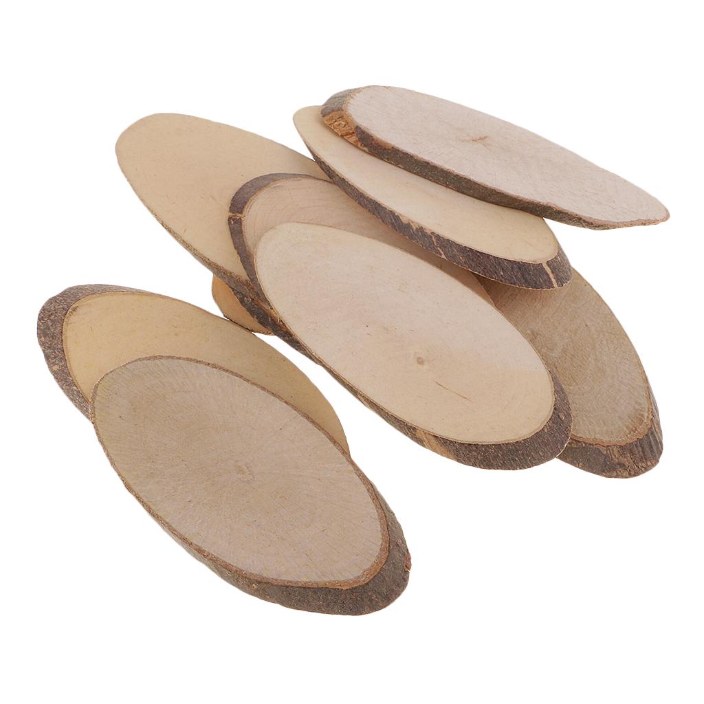 Oval Wood Slices, 10Pcs Natural Unfinished Small Wood Slices for DIY Crafting