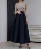 Memua Summer Black Long Pintuck Skirt