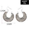 Special For Carved Hollow Alloy Earrings, Open Fan Earrings, Retro Ethnic Style Personalized Earrings