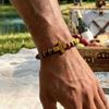 Tiger Eye Beads Cross Bracelet Spiritual Rosary Bracelet Prayer Beaded Bracelet  Meditation