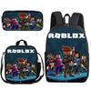 Zaino Anime 3D Tre Pezzi Roblox Zaino Studente Borsa Pranzo Astuccio Zaino Scolastico Stampato