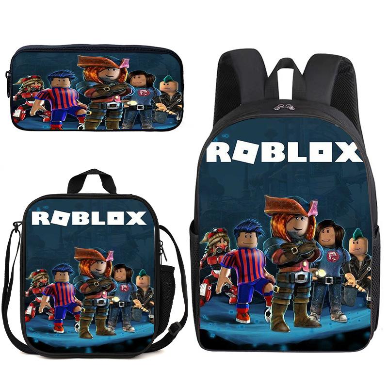 Zaino Anime 3D Tre Pezzi Roblox Zaino Studente Borsa Pranzo Astuccio Zaino Scolastico Stampato