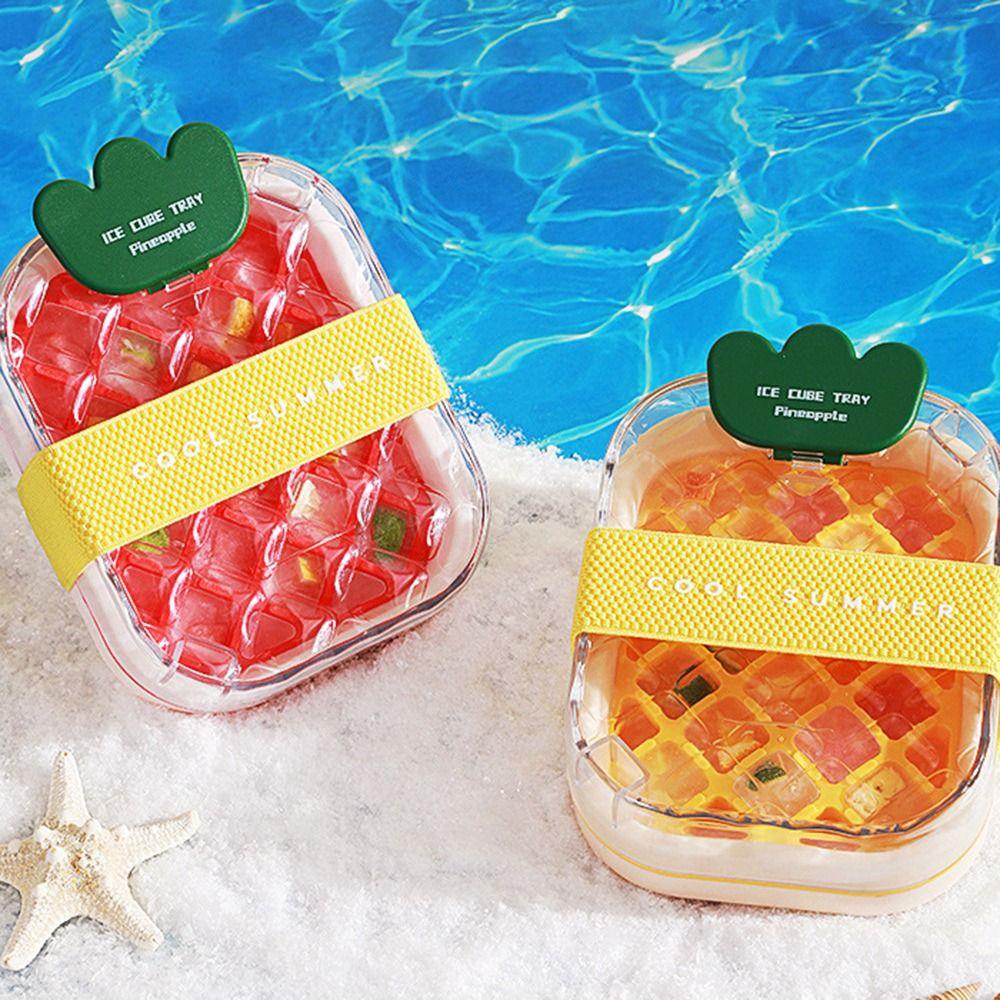 

With Lid Ice Tray Mold Water Injection DIY Ice Maker Ice Cube Tray Ice Maker Bottle Outdoor Yellow-28-Cube