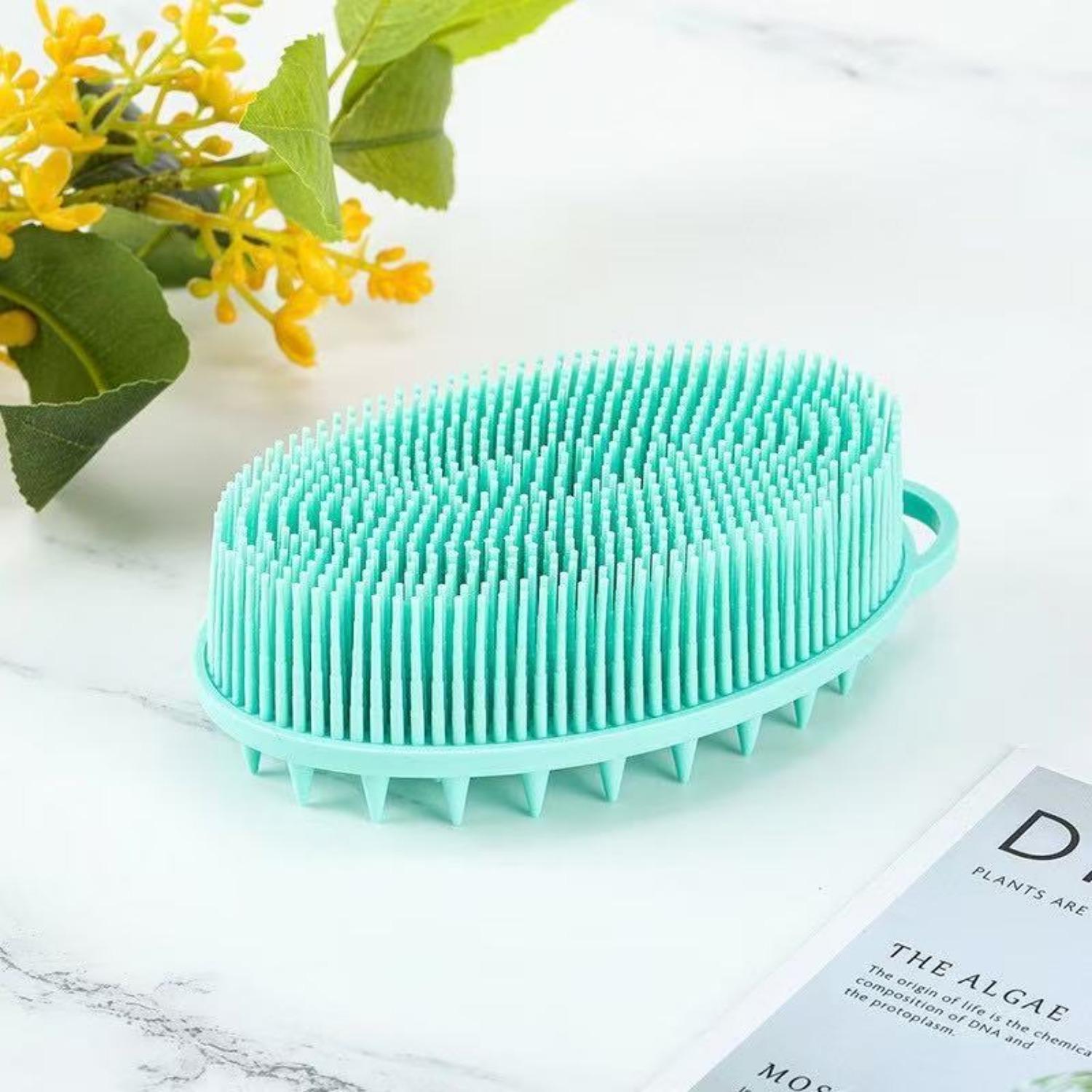Силиконовая щетка для тела, отшелушивающий скраб для тела, силиконовая мочалка для тела, силиконовая щетка для ванны. зелёный