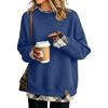 Women's Casual Printed Long Sleeve Oversized Two Piece Look Sweatshirt for Everyday Wear