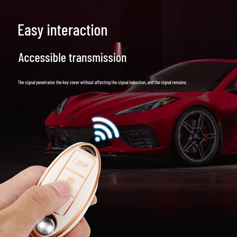 Gold Edge Key Case for 2022 Nissan Sylphy & 14th Gen Cima