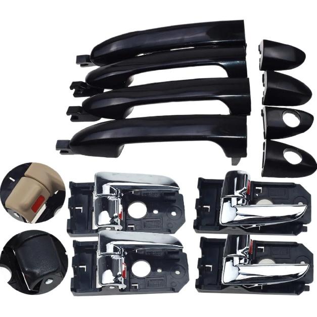 Exterior Door Handle Set Black Beige Chrome/Fit for Kia Spectra Spectra5 Cerato 2004-2009 Outside Inside Front Rear Left Right Door Handle Driver &