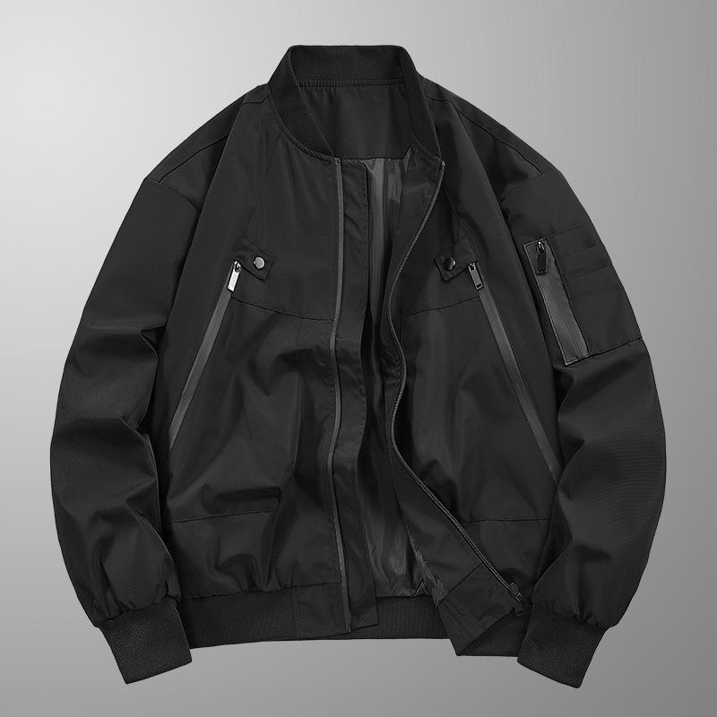 Autumn Men's Handsome Slim Casual Baseball Collar Windproof Waterproof Tooling Youth Jacket