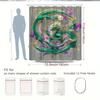 1Pc Dragon Pattern Shower Curtain Bathtub Partition Hanging Curtain Verdant Dragon Animal Pattern Vibrant Green And Purple Flora