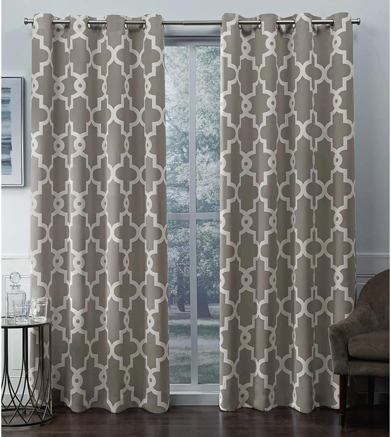 

Grommet Top Style Top Window Drape Curtain Panel Pair Curtain Yellow Simple Gourd Shape for Adult s Room Cabinet Decoration Bedroom High Shade W55 X H120cm X 2&HOOK