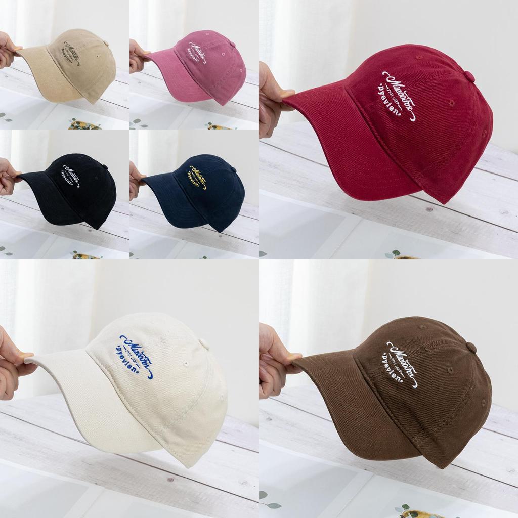Vintage Japanese Wash Cotton Baseball Cap With Embroidery For Casual Men