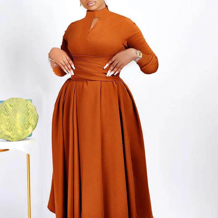 Damen Übergröße Plissee Afrikanisches Swingkleid - Neue Mode