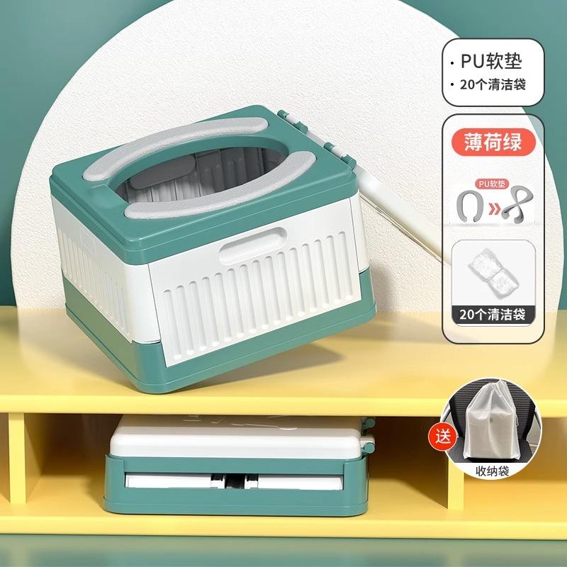 Skládací WC do auta při dopravních zácpách Nouzové WC pro dospělé a děti Přenosné cestovní WC s 20 sáčky