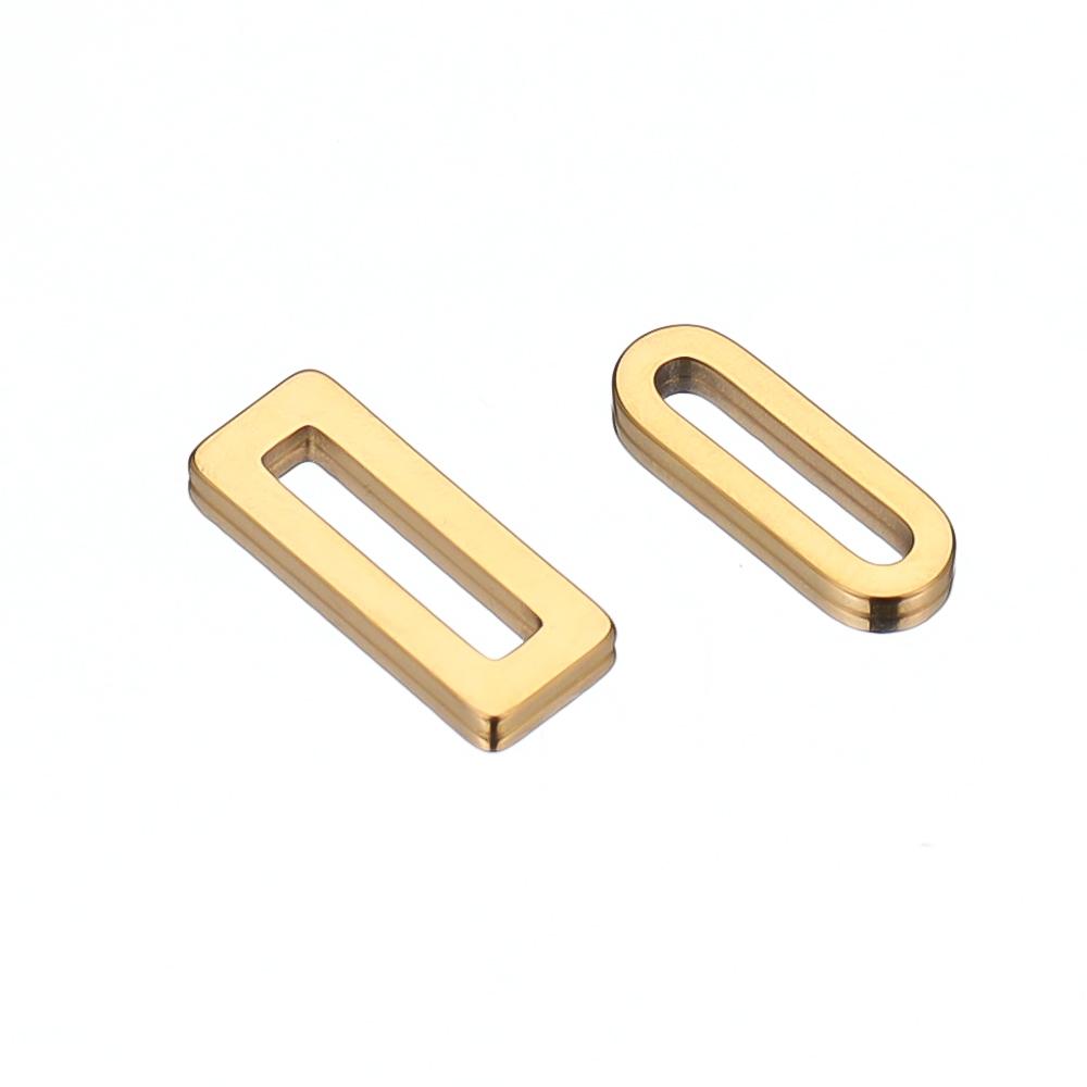 20pcs Stainless Steel Gold Color Rectangle Charms DIY Jewelry Making Earring Findings Necklace Components Accessories Supplies