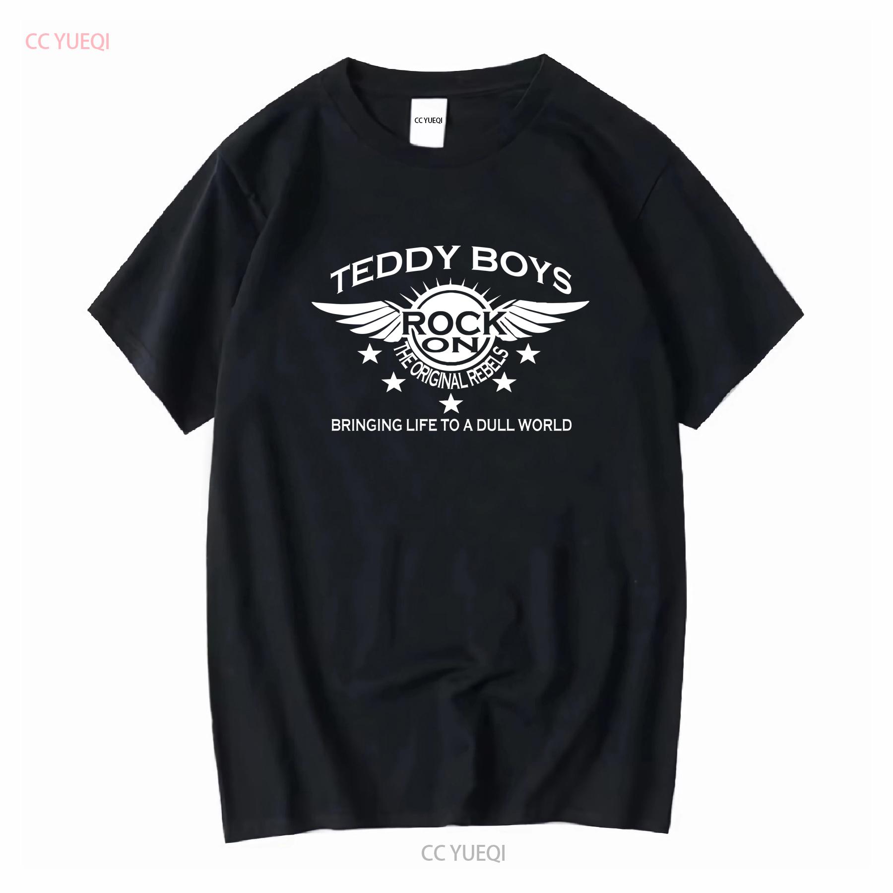 

Teddy Boy Homage T Shirt Mens Rock And Roll Cafe Racer The 50s Fifties long or short sleeves vintage Washed Stretched fashion 4XL
