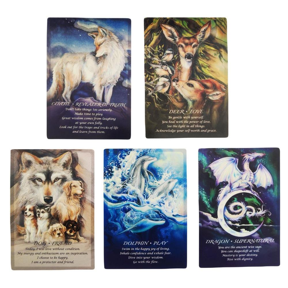 12x8.3cm Spirit of The Animal Oracle Deck 51 Different Animal Helpers and Discover Their Powerful Medicine with Guidebook for Beginners