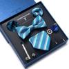 Dress 8-Piece Wedding Groom Tie Men'S Formal Business Bow Tie Square Scarf Tie Clip Hand-Typed Gift Box Packaging