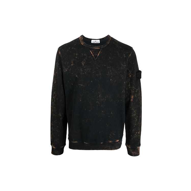 

Stone Island Tie-Dye Logo Crewneck Sweatshirt Men sweatshirt Black 751561538-V0032 S