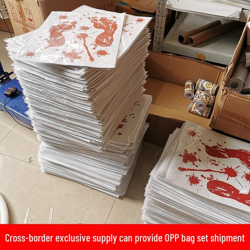 Halloween Blood Handprint & Bat Wall Stickers