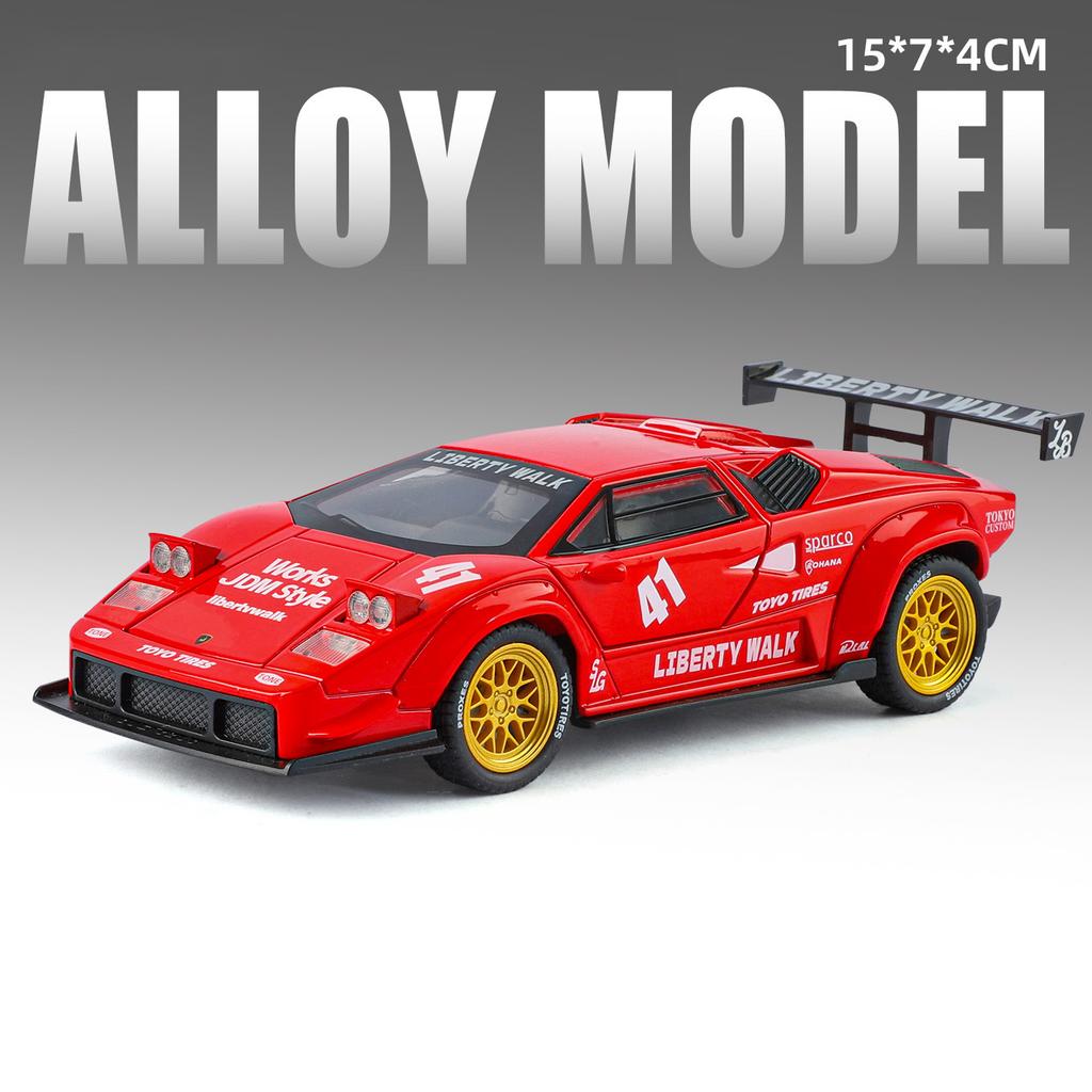 1:32 Countach LP5000s Legierung Sportwagen Modell Diecasts Metall Rennwagen Fahrzeuge Modell Sound Licht Simulation Kinderspielzeug Geschenk