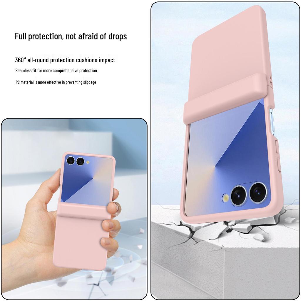Coque de protection transparente Samsung Z Flip7 avec film de protection en verre trempé couvrant intégralement