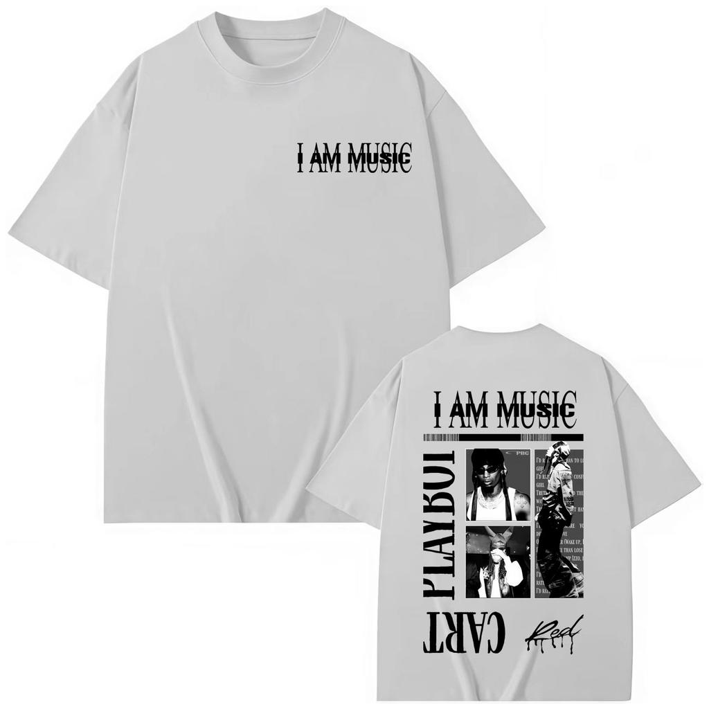 Men Women Clothing Oversized T Shirt Playboi Carti I Am Music Album Print T-shirts Fashion Short Sleeve T-shirt