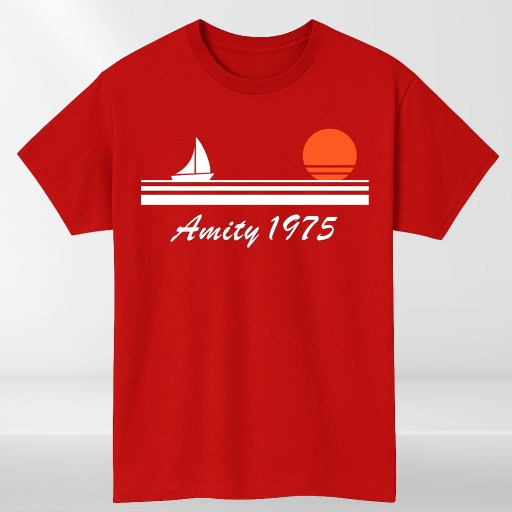 Amity 1975 Unisexs Island Cotton Cotton TShirt Tee Retro TShirt S