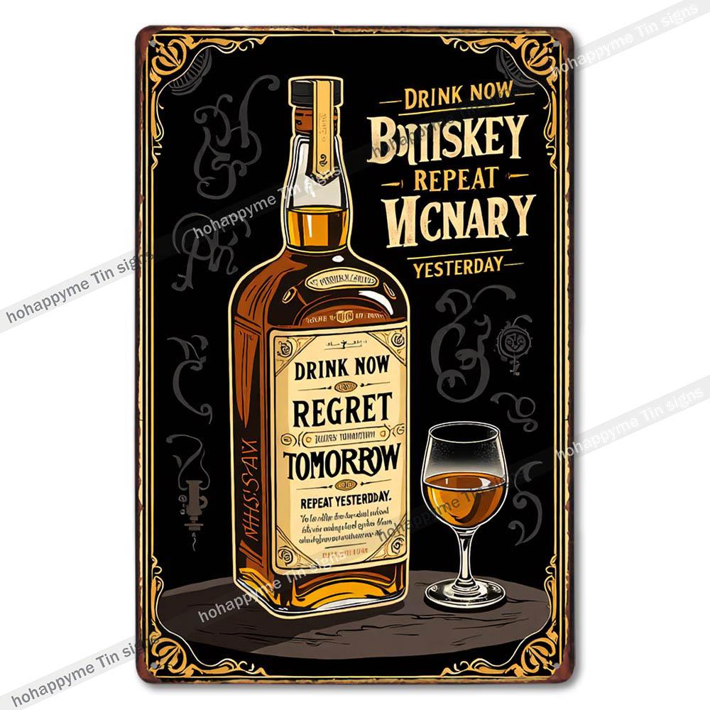 Retro Alkohol Blechschild Metall Vintage Plakette Bar Wandkunst Küche Wohnzimmer Schlafzimmer Party Dekoration