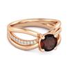 Garnet Infinity Pave Split Band Ring - 925 Sterling Silver Rose Gold Vermeil