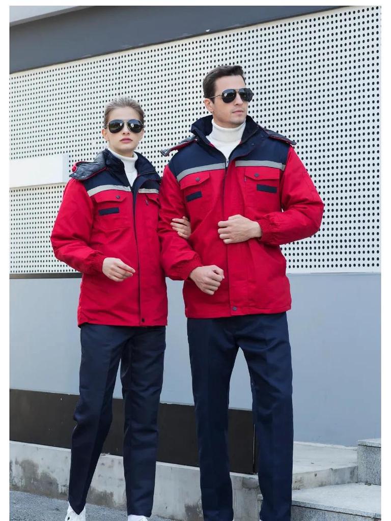 Winter Insulated Wear-Resistant Workwear Suit: Warm Cotton Coat for Outdoor, Gas Station, Toll Station, Shipyard Work