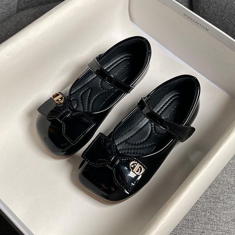 

2025 Spring/Autumn Girls Soft-Soled Leather Princess Shoes – Versatile and Trendy Flats for Kids Size 24, Inner Length 14.7cm