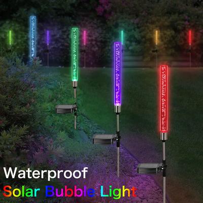 Farbwechselnde Solar-Gartenleuchten für den Außenbereich, wasserdicht, mit Blase, RGB-Licht, Rasenweg-Licht für Terrasse, Hof, Party, Weihnachten, Hochzeit