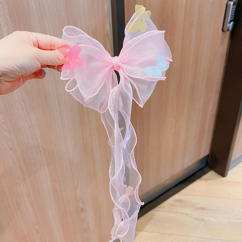 Gradient Silk Yarn Bow Butterfly Hairpin for Kids – Fairytale Style