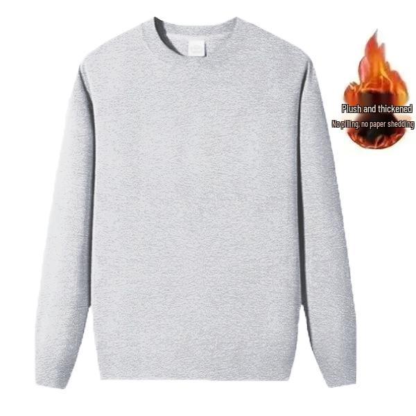 Męska dwustronna ciepła luźna bluza polarowa - Jesień/Zima Polarowy polar z okrągłym dekoltem