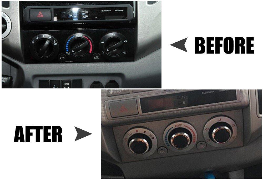 SNZ Toyota Vitz Air Conditioner Dial Switch AC Knob Panel Aluminum Ring Replacement for Toyota Vitz 3 Piece Set
