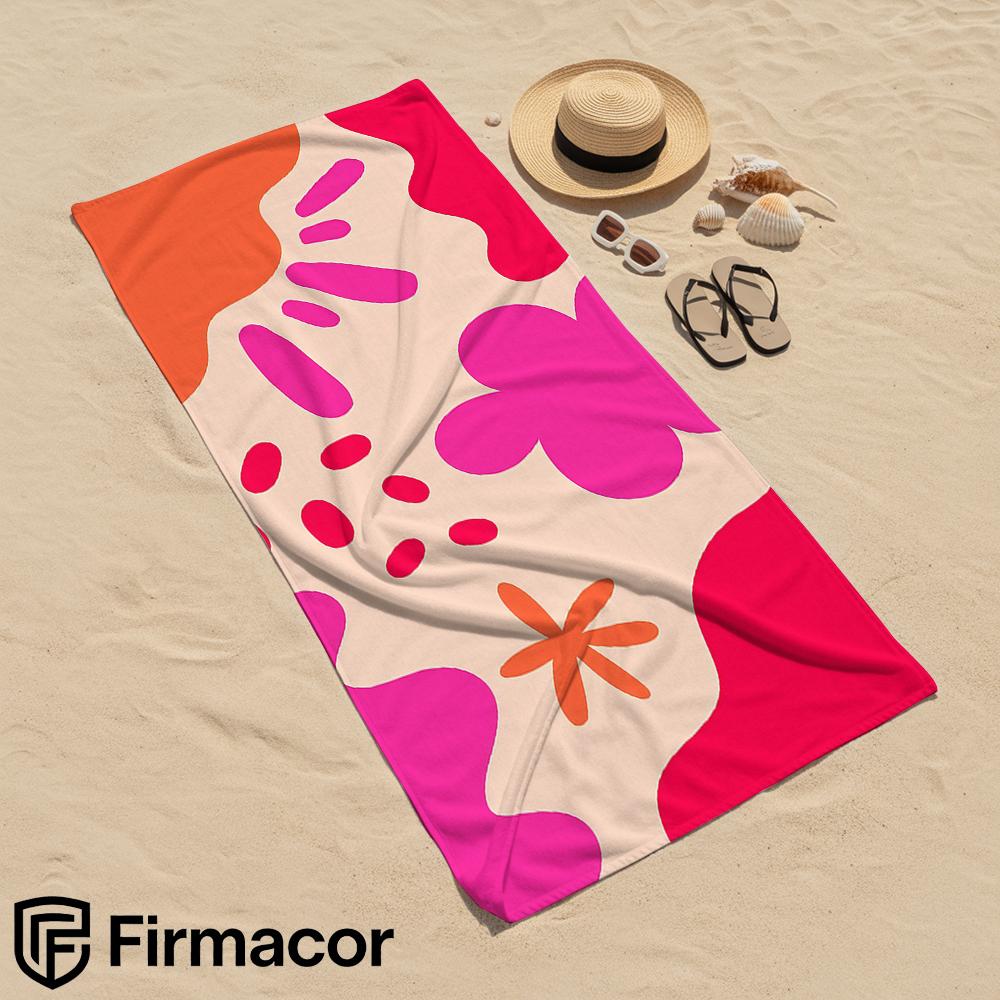 Blob Floral Microfiber Beach Towel Quick Dry Sand Free Oversized Soft Absorbent Bath Towel for Swimming Pool Travel Gym