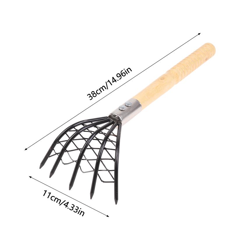 Versatile Gardening Tool, Portable Clam and Shell Rake for Beach and Farm, Perfect for Digging and Weeding Jobs.