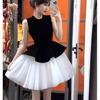 Sweet Ballet Skirt Velvet Splicing Fluffy Princess Dress Women's Summer Waist Skinny Sleeveless Vest Dress