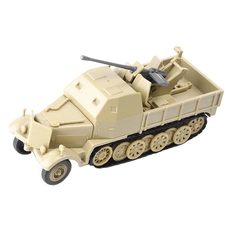 1:72 Scale Miniature Half Track Armored Vehicle Model Toys World War II FLAK37 4D Assembly DIY Kit
