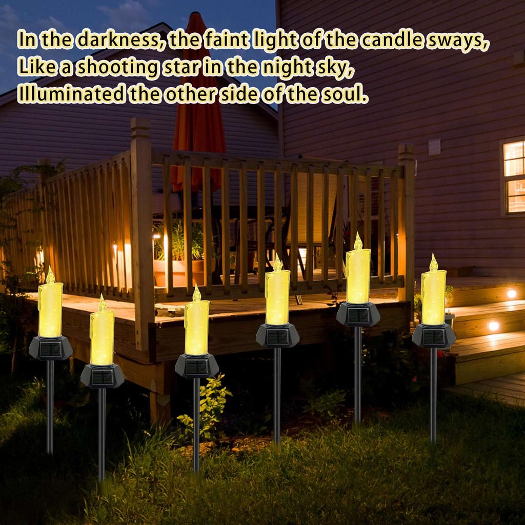 Solar Candle Light Outdoor Candle Ground Light Garden Decorative Light Camping Atmosphere Light