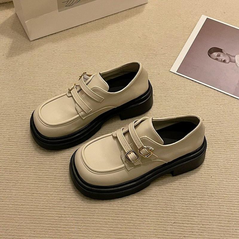 British Style Thick Bottom Loafers Women 2025 Autumn and Winter New Versatile Slip-On Shoes JK Skirt and Small Leather Shoes
