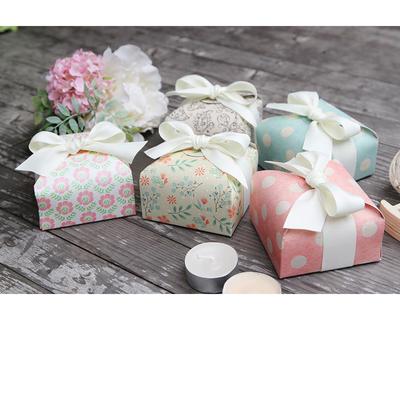 10 Pcs Polka Dot Green Flower Pink Paisley Paper Box for Decorations Paper Bags for Candy Box Wedding Decorations Baking