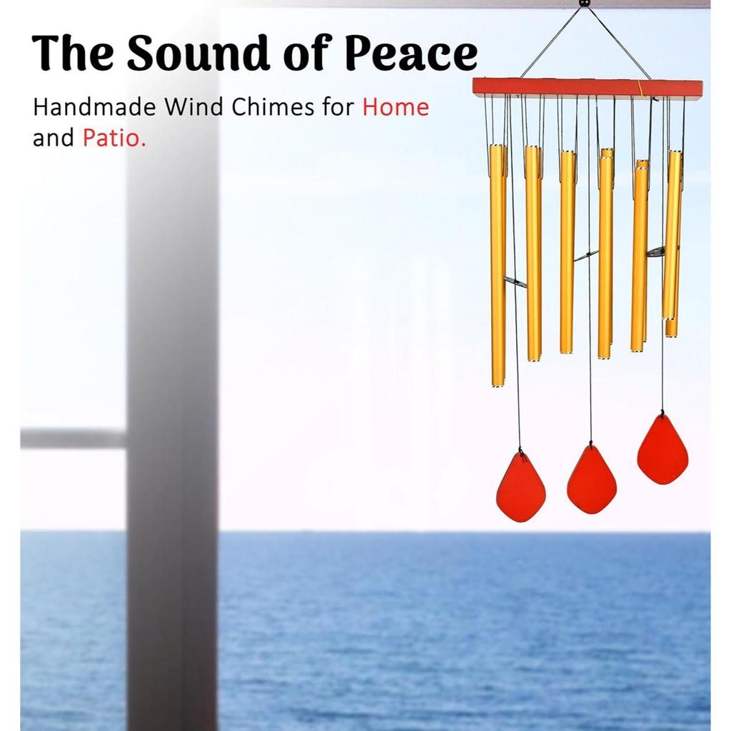 Glückselige goldene Windspiele für Schlafzimmer & Wohnzimmer – Ruhige Heimdekoration, harmonisierende Energie, ideales Geschenk für Frauen, Männer, Paare