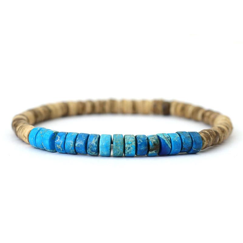 

Minimalist Natural Wood Bracelet Tendance Grade A Emperor Stone Braclet Beaded Meditation Yoga Jewelry Accessories Pulseras озеро синього кольору