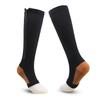 Zipper Compression Socks for Women and Men Over the Calf Knee High 15-20mmHg Open Toe Compression Stockings for Walking