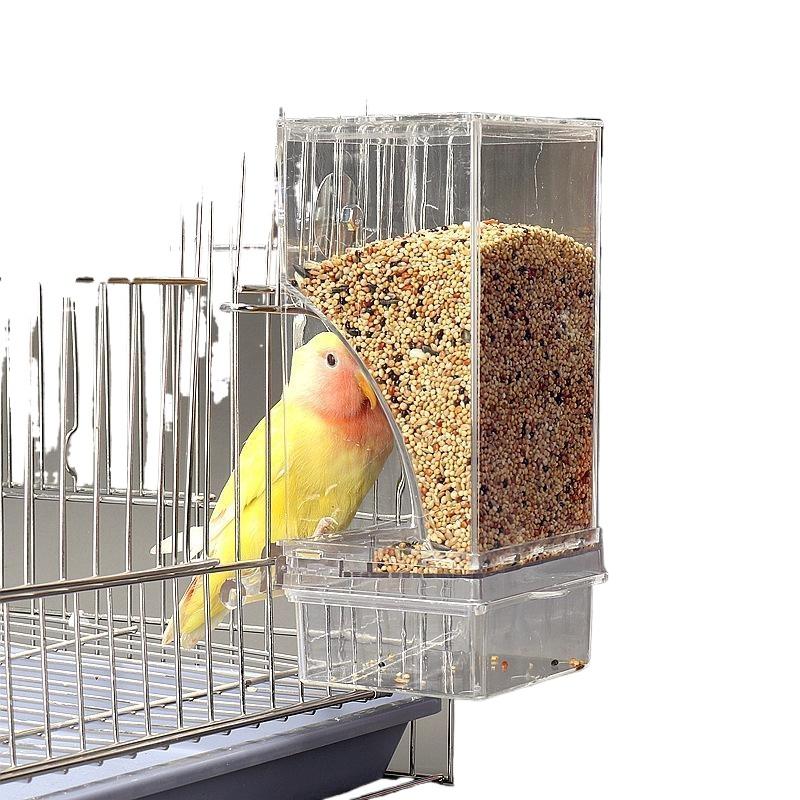 No Mess Automatic Bird Feeder Transparent Food Container Cage Parrot Feeder Accessories For Small Birds Parrot