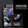 For Samsung Galaxy Z Flip 3 4 5 Hard Black Folding PC Phone Case Mona Lisa Van gogh Oil Painting Art For Samsung Z Flip3 Cover