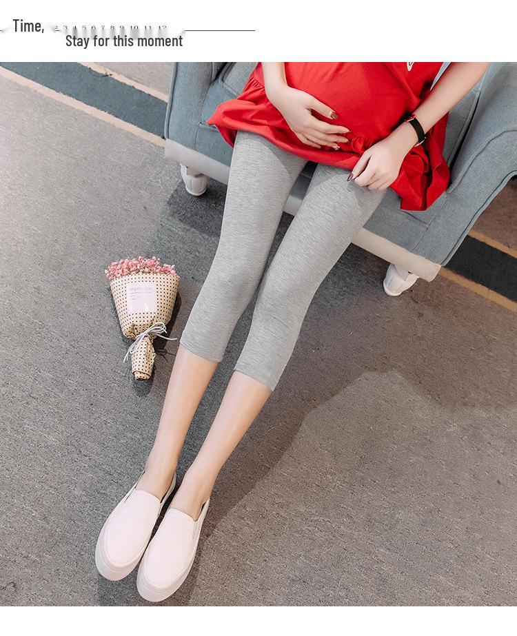 

Летние леггинсы для беременных - Однотонные брюки для беременных длиной 7/8 L