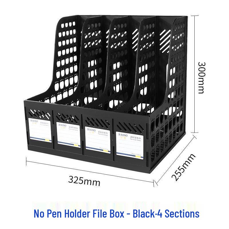 Four-Tier A4 Document Organizer with Pen Holder - Desktop File Holder Tray and Storage Rack